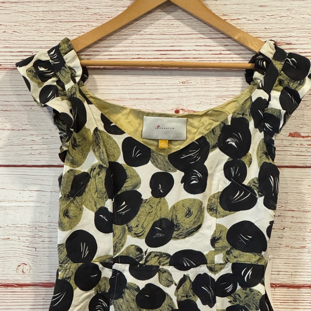NWT Anthropologie Leifsdottir Leaf Print Mini Dress Sz 6 - Picture 4 of 15